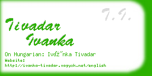 tivadar ivanka business card